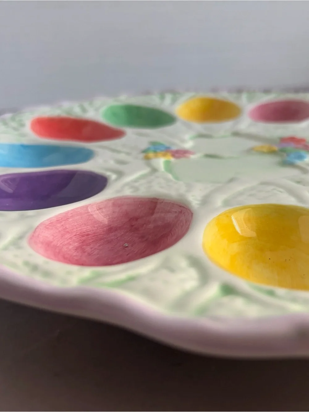 Lotus Ceramic Deviled Egg Plate